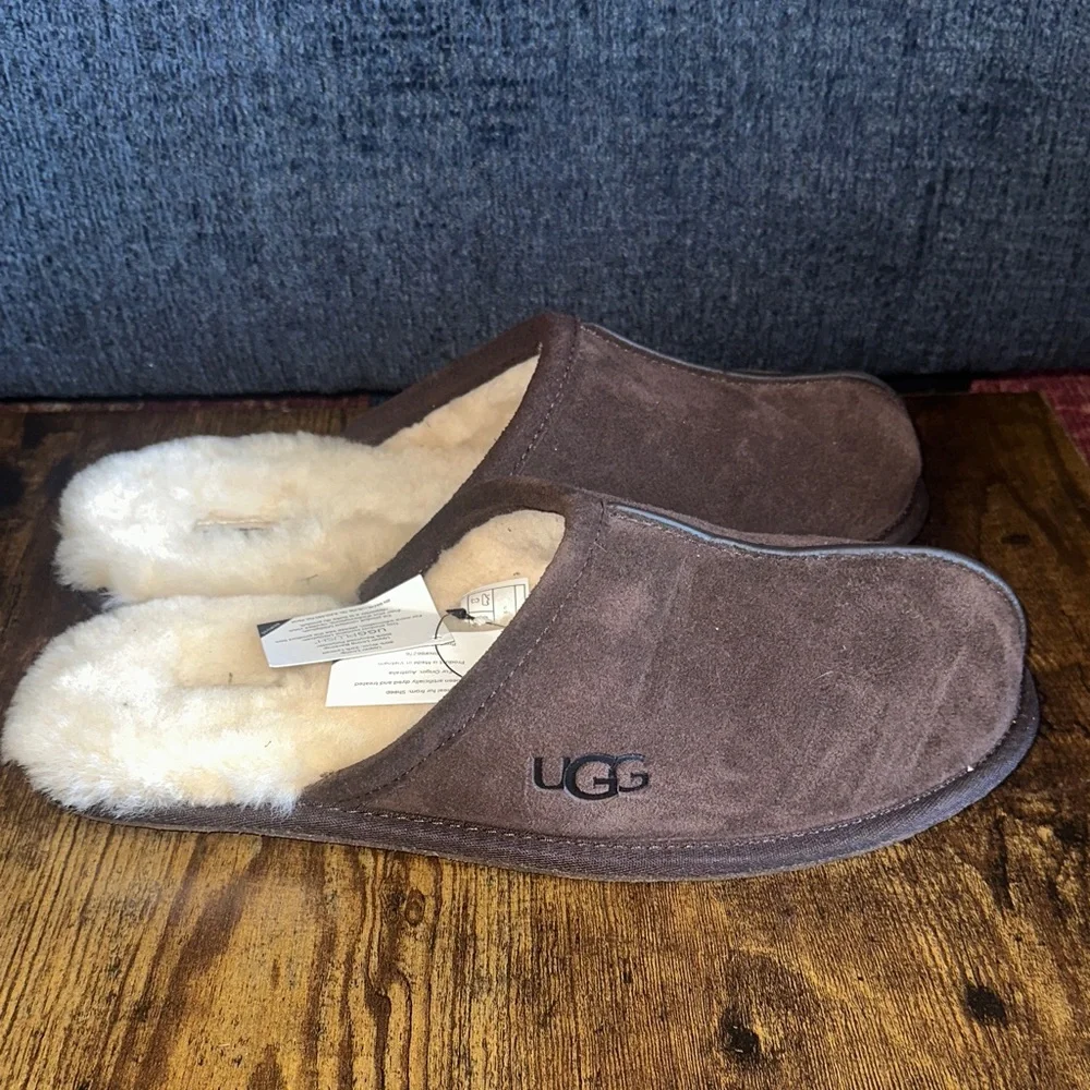 UGG Men's Scuff Suede Slippers - Espresso Brown - Size 11 - NWT